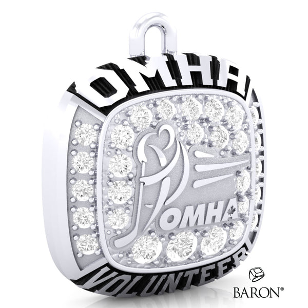 Championship OMHA Ring Top Pendant with Cubics - Design 4.3 (VOLUNTEER)