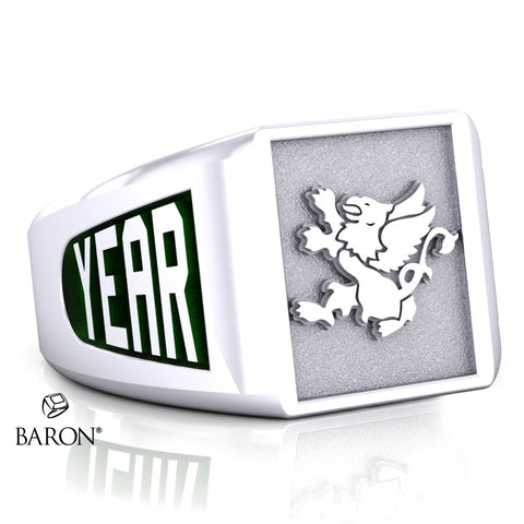 St. Clair College Signet Class Ring - 607 (Large) (Durilium, Silver, 10kt White Gold)