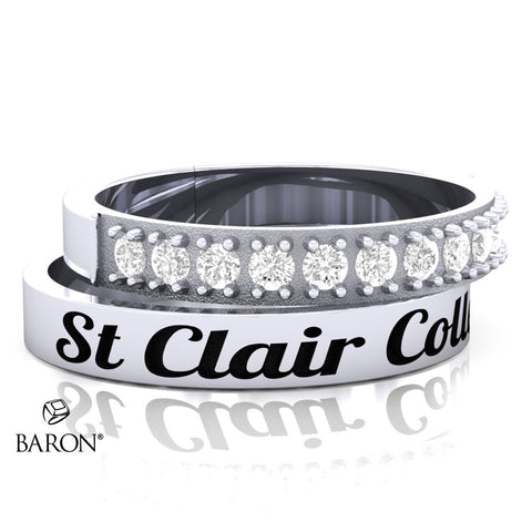St. Clair College Stackable Class Ring Set - 3153 (10KT White Gold)