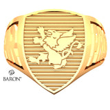 St. Clair College Crest Shield Signet Class Ring (Medium) (Gold Durilium, 10kt Yellow Gold)