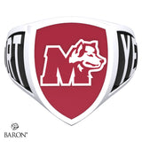 St. Mary's Huskies Athletic Shield Signet Class Ring (Durlium, Sterling Silver, 10kt White Gold) - Design 3.1