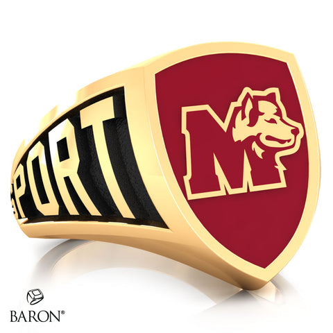 St. Mary's Huskies Athletic Shield Class Ring (Gold Durilium, 10kt Yellow Gold) - Design 3.2