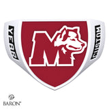 St. Mary's Huskies Crest Shield Signet Class Ring (Durlium, Sterling Silver, 10kt White Gold) - Design 4.1