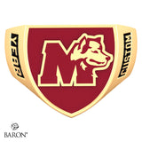 St. Mary's Huskies Crest Shield Signet Class Ring (Gold Durilium, 10kt Yellow Gold) - Design 4.2