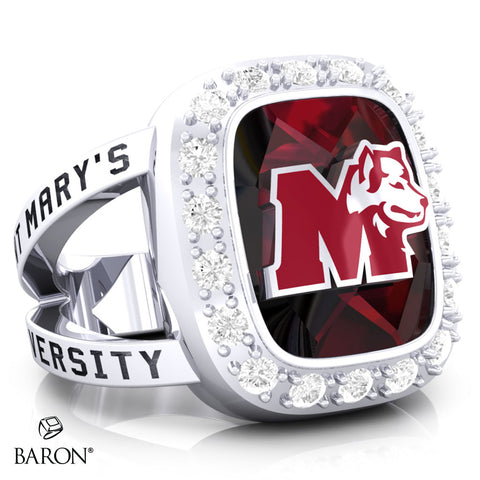 St. Mary's Huskies Renown Class Ring (Durlium, Sterling Silver, 10kt White Gold) - Design 5.1