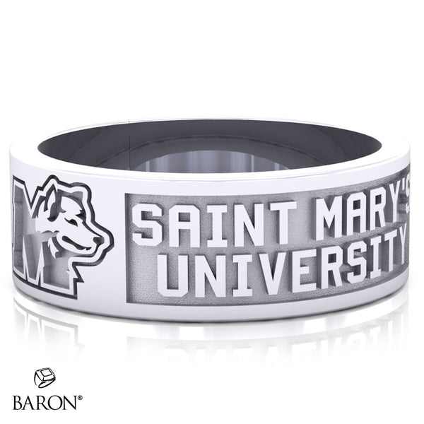 St. Marys Huskies Class Ring - 3111 (Durilium, Sterling Silver, 10KT White Gold) - Design 9.1