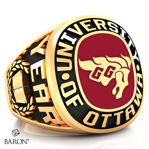 University of Ottawa Exclusive Class Ring (Gold/10Kt Yellow Gold) - Design 1.2