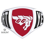 University of Ottawa Athletic Shield Signet Class Ring (Durlium, Sterling Silver, 10kt White Gold) - Design 3.1