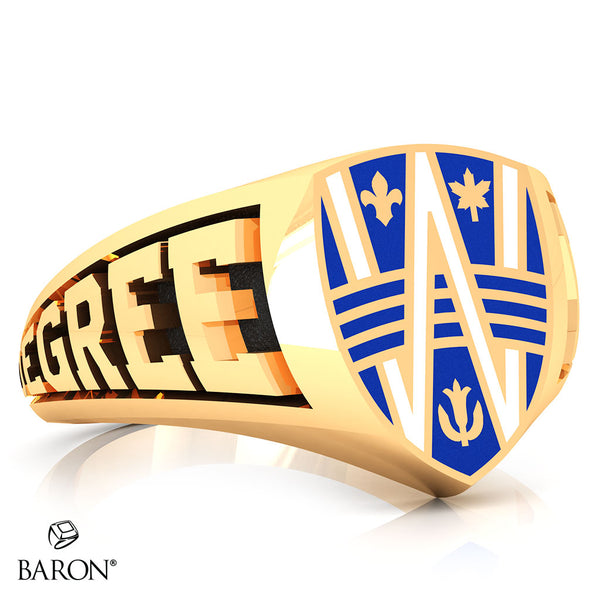 University of Windsor Crest Shield Signet Class Ring (Large) (Gold Durilium, 10kt Yellow Gold)