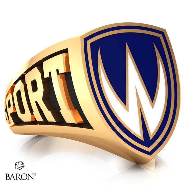 University of Windsor Athletic Shield Signet Class Ring (Medium) (Gold Durilium, 10kt Yellow Gold)