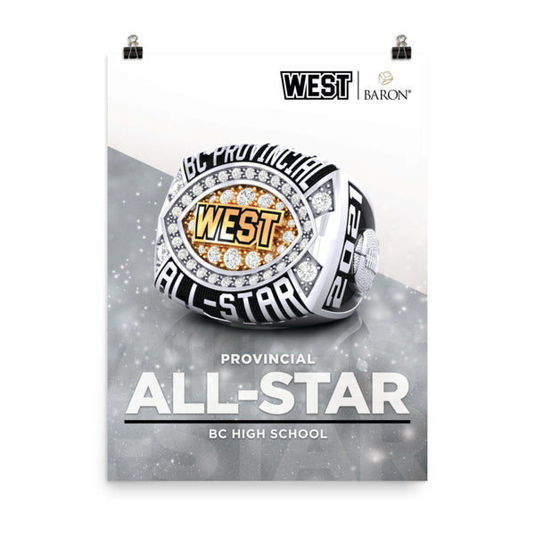 BC High School Provincial All-Star West Championship Poster (Two-Tone)