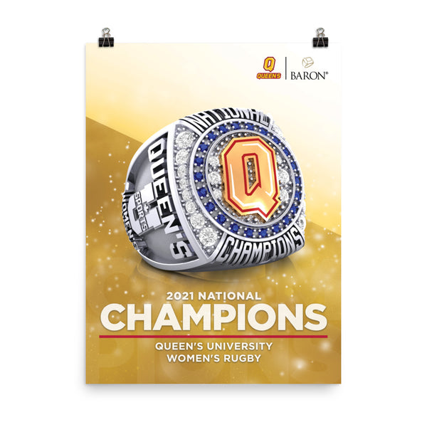 Queen's University Womens Rugby 2021 Championship Poster