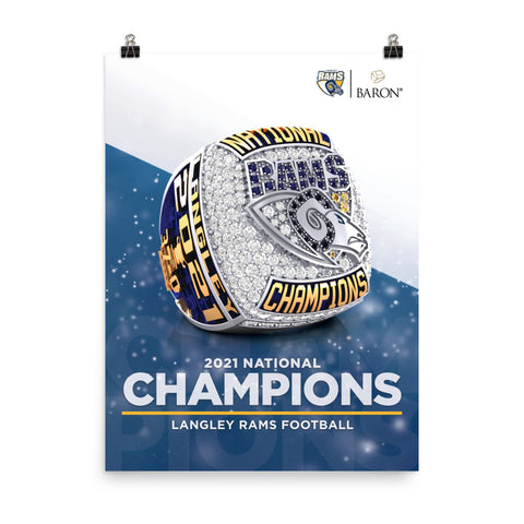 Langley Rams Football 2021 Championship Poster (Ring 1.8 - 5XL)