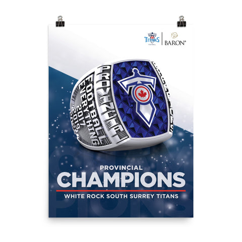 White Rock South Surrey Titans Football 2021 Championship Poster (DESIGN 5.11 - Option 1)