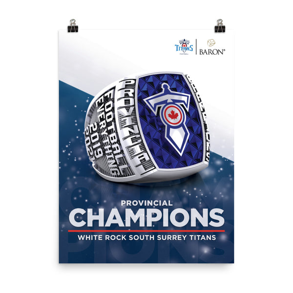 White Rock South Surrey Titans Football 2021 Championship Poster (DESIGN 5.11 - Option 2)