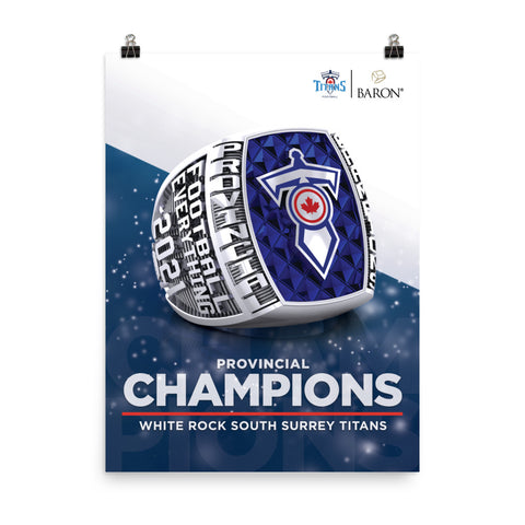 White Rock South Surrey Titans Football 2021 Championship Poster (DESIGN 5.11 - Option 3)