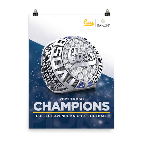 College Avenue Knights Football 2021 Championship Poster
