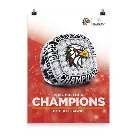 Mitchell Hawks Hockey 2022 Championship Poster