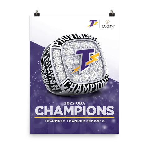 Tecumseh Thunder Senior A 2022 Championship Poster