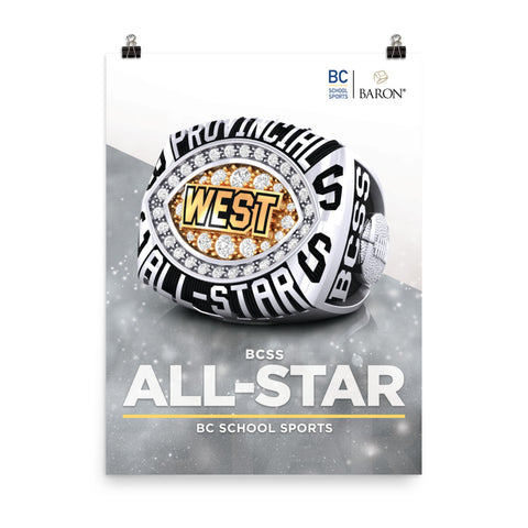 BCSS All-Star Football West Championship Poster (Design 1.6)